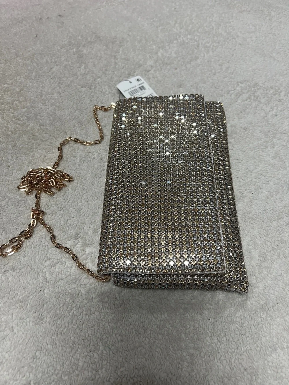 I.N.C. International Concepts Prudence Small Diamond Mesh Crossbody Rose Gold